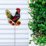 Maxbell Rooster Metal Garden Stake Standing Sculpture for Yard Outdoor Ornaments Style C