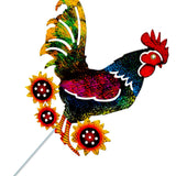 Maxbell Rooster Metal Garden Stake Standing Sculpture for Yard Outdoor Ornaments Style C