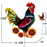 Maxbell Rooster Metal Garden Stake Standing Sculpture for Yard Outdoor Ornaments Style C
