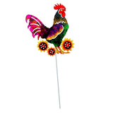 Maxbell Rooster Metal Garden Stake Standing Sculpture for Yard Outdoor Ornaments Style D