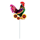 Maxbell Rooster Metal Garden Stake Standing Sculpture for Yard Outdoor Ornaments Style D