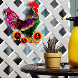 Maxbell Rooster Metal Garden Stake Standing Sculpture for Yard Outdoor Ornaments Style D