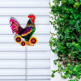 Maxbell Rooster Metal Garden Stake Standing Sculpture for Yard Outdoor Ornaments Style D