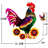 Maxbell Rooster Metal Garden Stake Standing Sculpture for Yard Outdoor Ornaments Style D