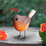 Maxbell Bird Figurine Arts Decoration Resin for Tabletop Outdoor and Indoor Outdoor Orange