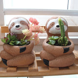 Maxbell Lovely Garden Flower pots Sloth for Garden Desktop Housewarming Gift