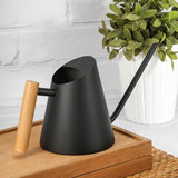 Maxbell Stainless Steel Watering Pot with Long Mouth 900ml for Home Garden Bonsai Black
