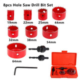 Maxbell HSS Centring Drill Metal Cutting Tools Kit for Thin Metal Pipe Drywall 8Pcs