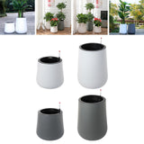 Maxbell Self Watering Planter with Drainage Hole Flower Plant Pot for Garden Indoor 34x36cm White