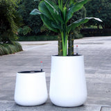 Maxbell Self Watering Planter with Drainage Hole Flower Plant Pot for Garden Indoor 34x36cm White