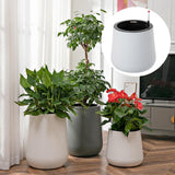 Maxbell Self Watering Planter with Drainage Hole Flower Plant Pot for Garden Indoor 34x36cm White