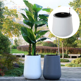 Maxbell Self Watering Planter with Drainage Hole Flower Plant Pot for Garden Indoor 34x36cm White