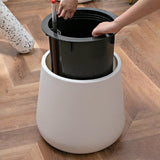 Maxbell Self Watering Planter with Drainage Hole Flower Plant Pot for Garden Indoor 34x36cm White