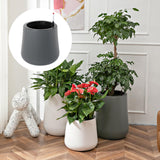 Maxbell Self Watering Planter with Drainage Hole Flower Plant Pot for Garden Indoor 34x36cm Dark Gray