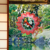 Maxbell 360 Degree Swivel Hanging Wind Catcher Garden Balcony Crafts Decor Red
