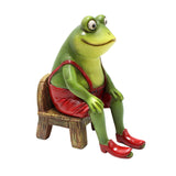 Maxbell Frog Figurine Resin Sculpture Model for Dining Room Office Decor