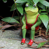 Maxbell Frog Figurine Resin Sculpture Model for Dining Room Office Decor