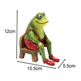 Maxbell Frog Figurine Resin Sculpture Model for Dining Room Office Decor