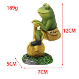 Maxbell Frog Figurine Artwork Hand Painted Cute Accessory for Home Office Decor