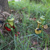 Maxbell Frog Figurine Artwork Hand Painted Cute Accessory for Home Office Decor