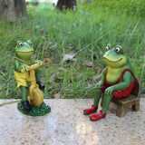 Maxbell Frog Figurine Artwork Hand Painted Cute Accessory for Home Office Decor