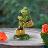 Maxbell Frog Figurine Artwork Hand Painted Cute Accessory for Home Office Decor