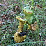 Maxbell Frog Figurine Artwork Hand Painted Cute Accessory for Home Office Decor