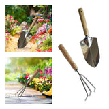 Maxbell Gardening Tool Tilling with Wooden Handle Digging Gadget for Gardening Gardening trowel