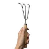 Maxbell Gardening Tool Tilling with Wooden Handle Digging Gadget for Gardening Gardening rake