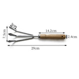 Maxbell Gardening Tool Tilling with Wooden Handle Digging Gadget for Gardening Gardening rake
