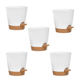 Maxbell 5x Round Lazy Flower Pots 6 inch with Drainage Hole for Home Indoor Outdoor
