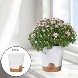 Maxbell 5x Round Lazy Flower Pots 6 inch with Drainage Hole for Home Indoor Outdoor