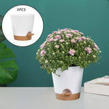 Maxbell 5x Round Lazy Flower Pots 6 inch with Drainage Hole for Home Indoor Outdoor