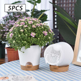 Maxbell 5x Round Lazy Flower Pots 6 inch with Drainage Hole for Home Indoor Outdoor