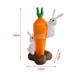 Maxbell Easter Inflatable Carrot Bunny Cute Happy Easter for Holiday 180cm