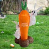 Maxbell Easter Inflatable Carrot Bunny Cute Happy Easter for Holiday 180cm