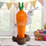 Maxbell Easter Inflatable Carrot Bunny Cute Happy Easter for Holiday 180cm