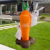 Maxbell Easter Inflatable Carrot Bunny Cute Happy Easter for Holiday 180cm