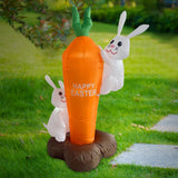Maxbell Easter Inflatable Carrot Bunny Cute Happy Easter for Holiday 180cm