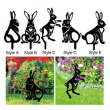Maxbell Acrylic Garden Animal Statue Silhouette Statues for Holiday Garden Decor Style A