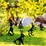 Maxbell 5 Pieces Black Bunny Rabbit Garden Stake Outdoor Fall Home Decorations