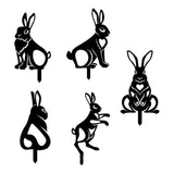 Maxbell 5 Pieces Black Bunny Rabbit Garden Stake Outdoor Fall Home Decorations