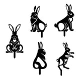 Maxbell 5 Pieces Black Bunny Rabbit Garden Stake Outdoor Fall Home Decorations