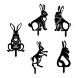 Maxbell 5 Pieces Black Bunny Rabbit Garden Stake Outdoor Fall Home Decorations