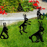Maxbell 5 Pieces Black Bunny Rabbit Garden Stake Outdoor Fall Home Decorations