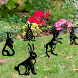 Maxbell 5 Pieces Black Bunny Rabbit Garden Stake Outdoor Fall Home Decorations