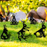 Maxbell 5 Pieces Black Bunny Rabbit Garden Stake Outdoor Fall Home Decorations