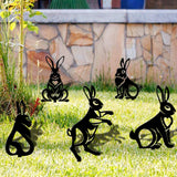 Maxbell 5 Pieces Black Bunny Rabbit Garden Stake Outdoor Fall Home Decorations