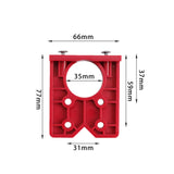 Maxbell Hinge Boring Jig Wood Furniture Hole Jig Guide for Carpenter Woodworking Red