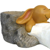 Maxbell Rabbit Sculpture Flower Pot Resin Craft for Outdoor Tabletop Decoration